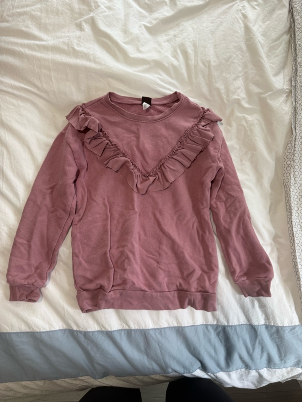 Tea Collection Mauve Pink Ruffle Sweatshirt